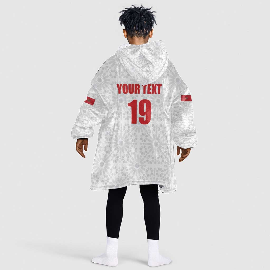 Custom Morocco Football Kid Wearable Blanket Hoodie Road To Football Glory - Wonder Print Shop
