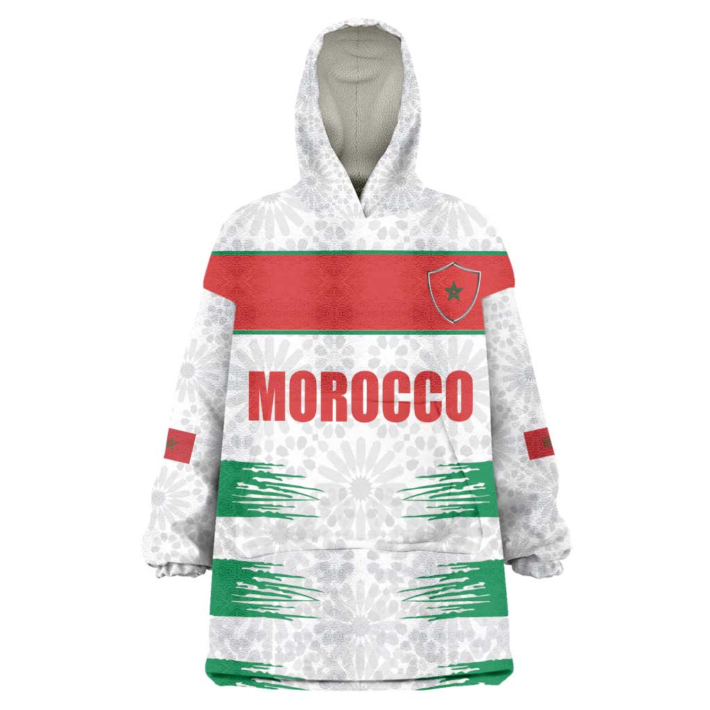 Custom Morocco Football Kid Wearable Blanket Hoodie Road To Football Glory - Wonder Print Shop