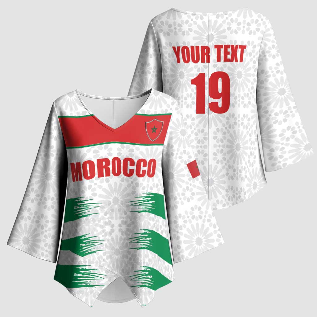 Custom Morocco Football Kimono Sleeve Blouse Road To Football Glory - Wonder Print Shop