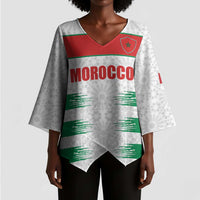 Custom Morocco Football Kimono Sleeve Blouse Road To Football Glory - Wonder Print Shop