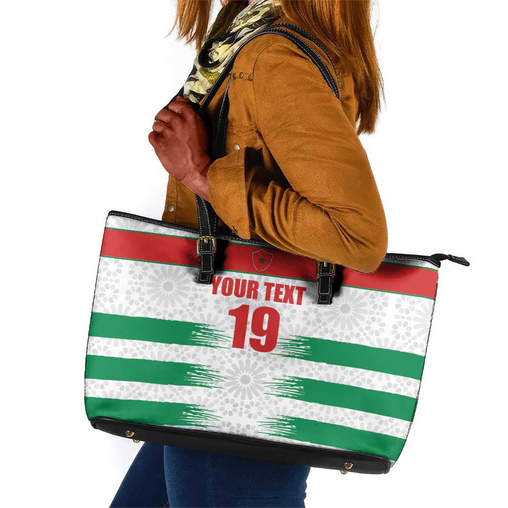 Custom Morocco Football Leather Tote Bag Road To Football Glory - Wonder Print Shop