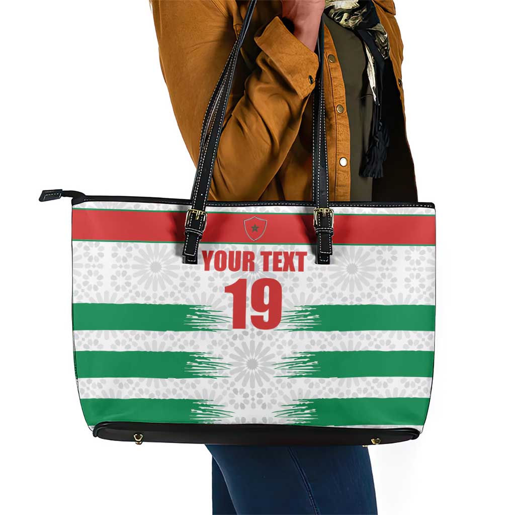 Custom Morocco Football Leather Tote Bag Road To Football Glory - Wonder Print Shop