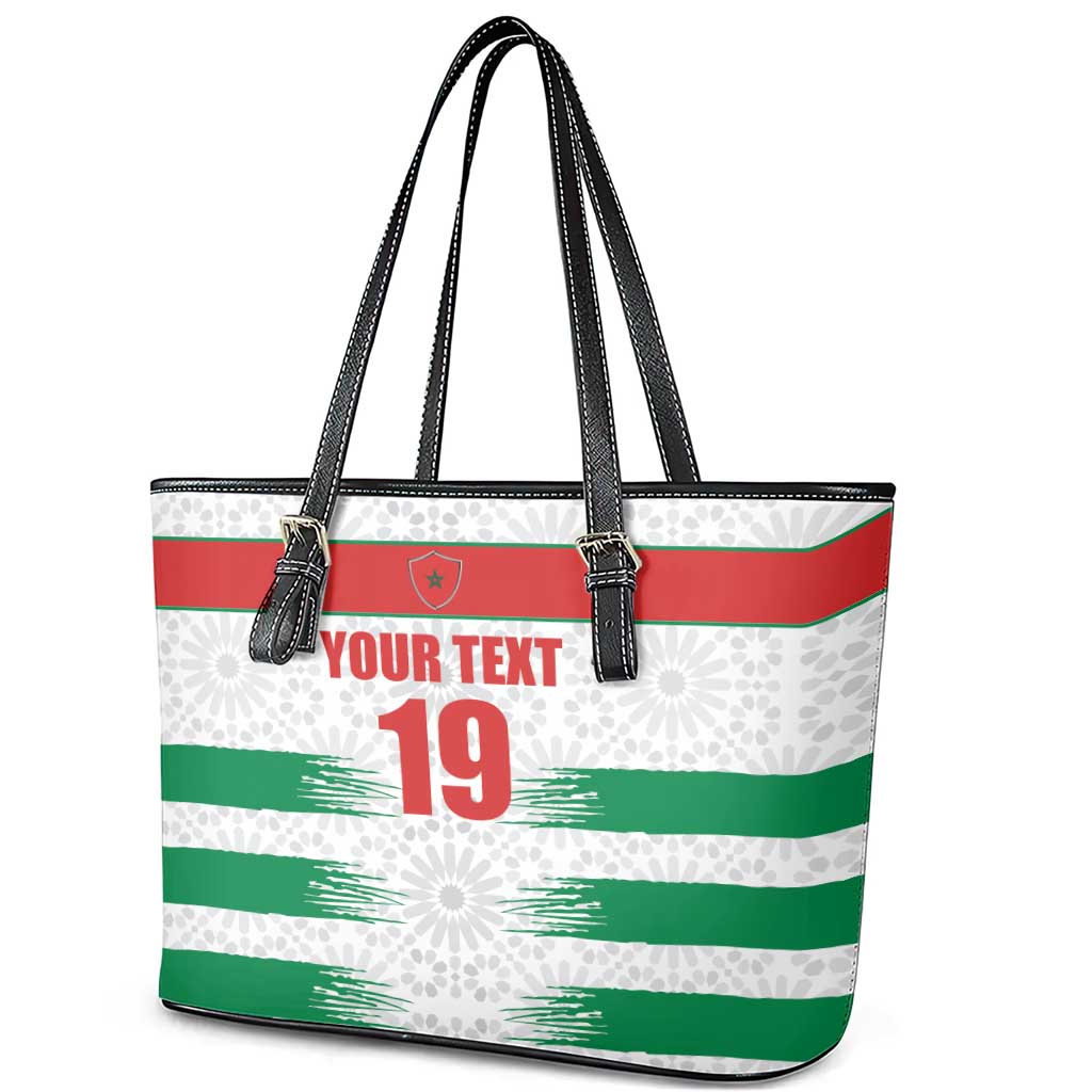Custom Morocco Football Leather Tote Bag Road To Football Glory - Wonder Print Shop