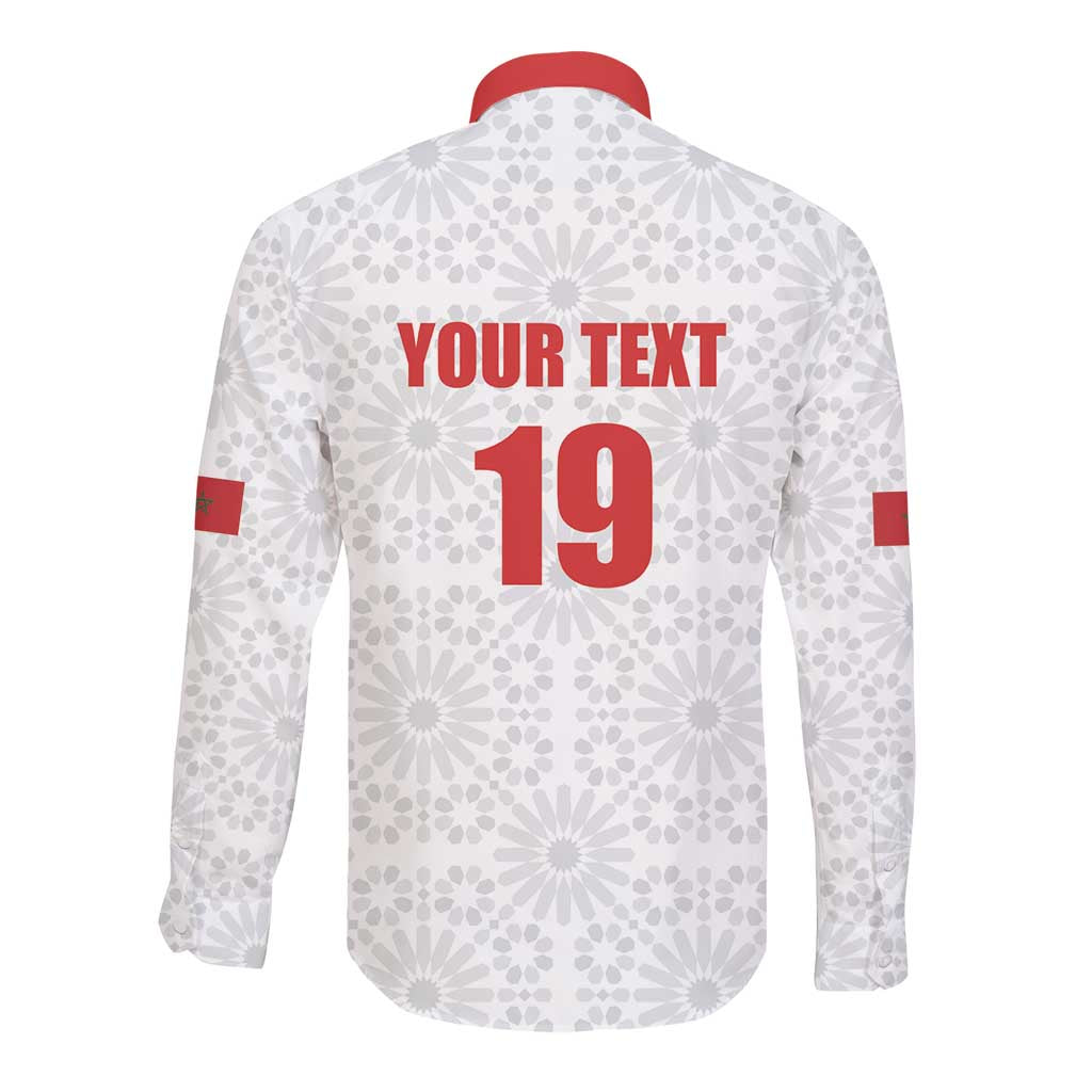 Custom Morocco Football Long Sleeve Button Shirt Road To Football Glory - Wonder Print Shop