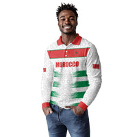 Custom Morocco Football Long Sleeve Polo Shirt Road To Football Glory - Wonder Print Shop