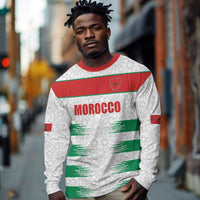 Custom Morocco Football Long Sleeve Shirt Road To Football Glory - Wonder Print Shop