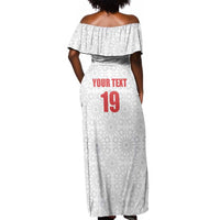 Custom Morocco Football Off Shoulder Maxi Dress Road To Football Glory - Wonder Print Shop