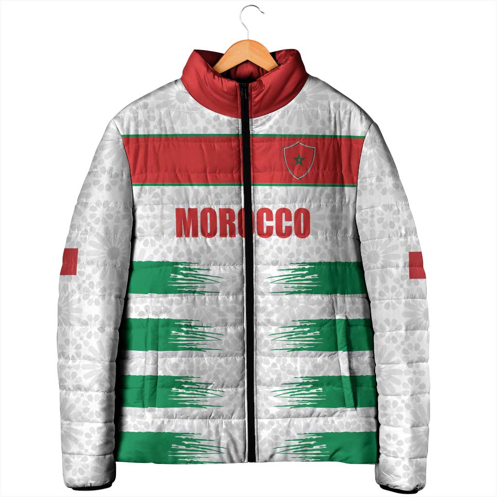 Custom Morocco Football Padded Jacket Road To Football Glory - Wonder Print Shop