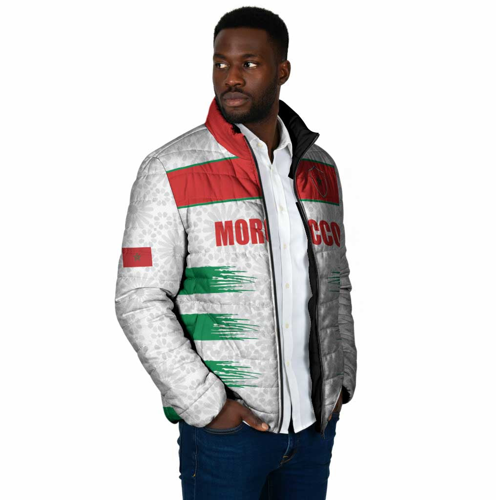 Custom Morocco Football Padded Jacket Road To Football Glory - Wonder Print Shop