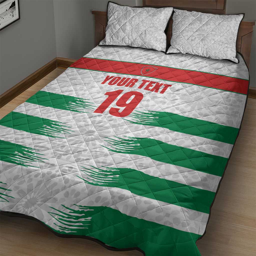 Custom Morocco Football Quilt Bed Set Road To Football Glory - Wonder Print Shop
