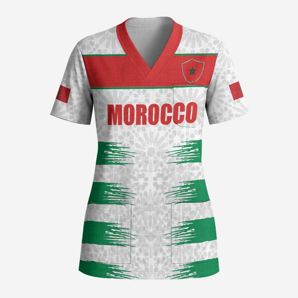 Custom Morocco Football Scrub Top Road To Football Glory - Wonder Print Shop