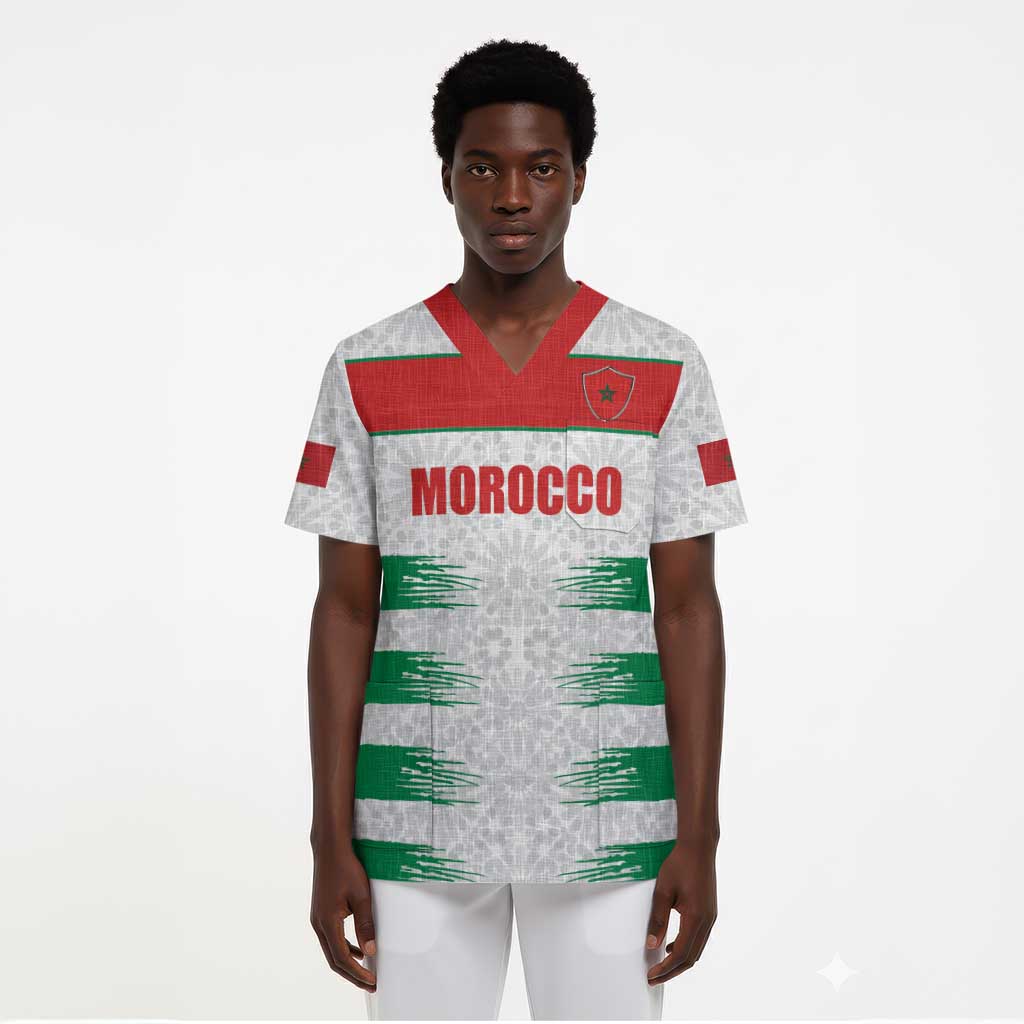 Custom Morocco Football Scrub Top Road To Football Glory - Wonder Print Shop