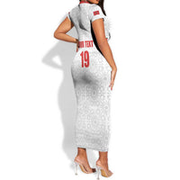 Custom Morocco Football Short Sleeve Bodycon Dress Road To Football Glory LT19