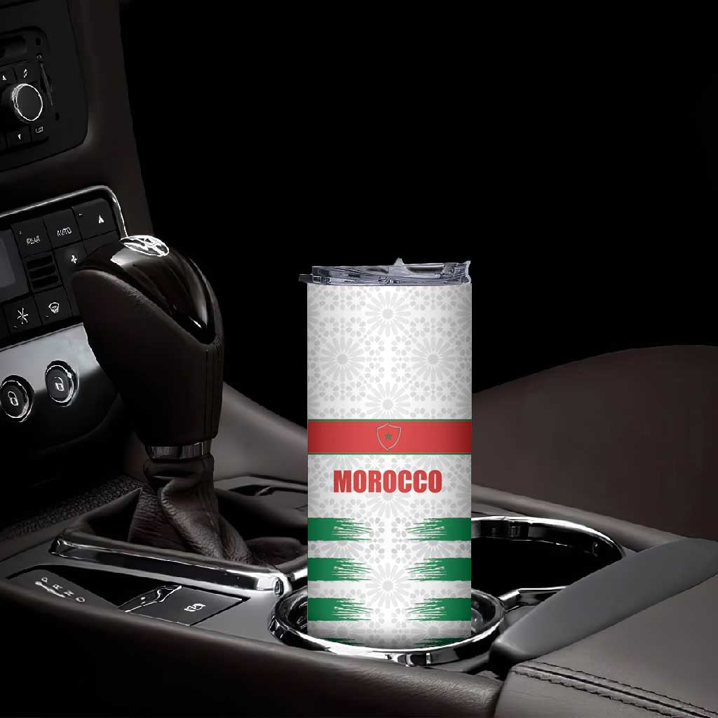 Custom Morocco Football Skinny Tumbler Road To Football Glory - Wonder Print Shop