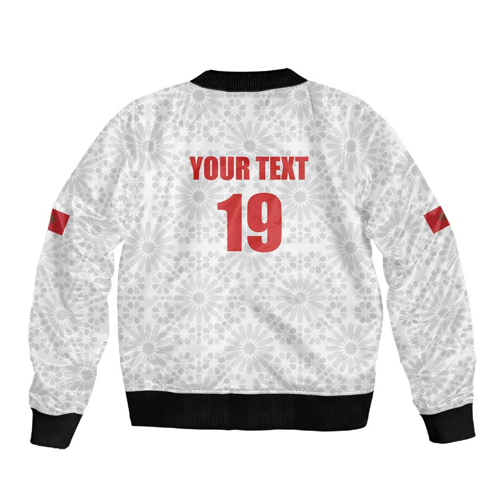 Custom Morocco Football Sleeve Zip Bomber Jacket Road To Football Glory - Wonder Print Shop