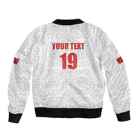 Custom Morocco Football Sleeve Zip Bomber Jacket Road To Football Glory - Wonder Print Shop
