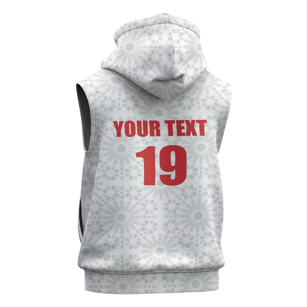 Custom Morocco Football Sleeveless Hoodie Road To Football Glory - Wonder Print Shop