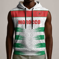 Custom Morocco Football Sleeveless Hoodie Road To Football Glory - Wonder Print Shop