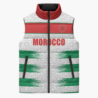 Custom Morocco Football Sleeveless Puffer Jacket Road To Football Glory - Wonder Print Shop