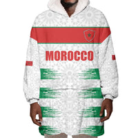 Custom Morocco Football Wearable Blanket Hoodie Road To Football Glory - Wonder Print Shop