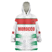 Custom Morocco Football Wearable Blanket Hoodie Road To Football Glory - Wonder Print Shop