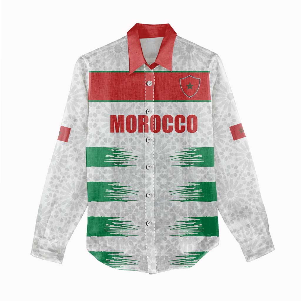 Custom Morocco Football Women Casual Shirt Road To Football Glory - Wonder Print Shop