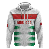 Custom Morocco Football Zip Hoodie Road To Football Glory - Wonder Print Shop