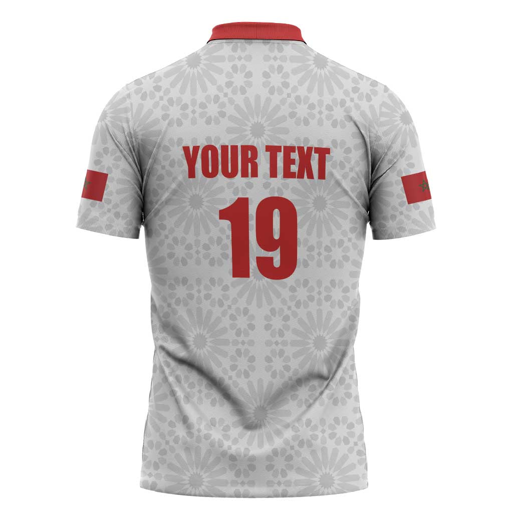 Custom Morocco Football Zipper Polo Shirt Road To Football Glory - Wonder Print Shop
