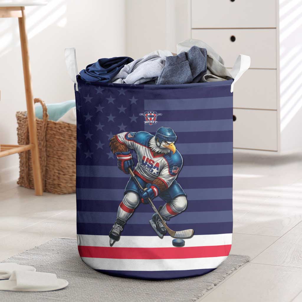 USA Ice Hockey Laundry Basket United States Eagle Mascot Style