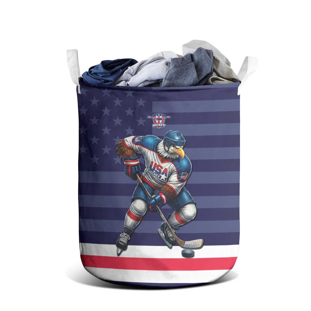 USA Ice Hockey Laundry Basket United States Eagle Mascot Style