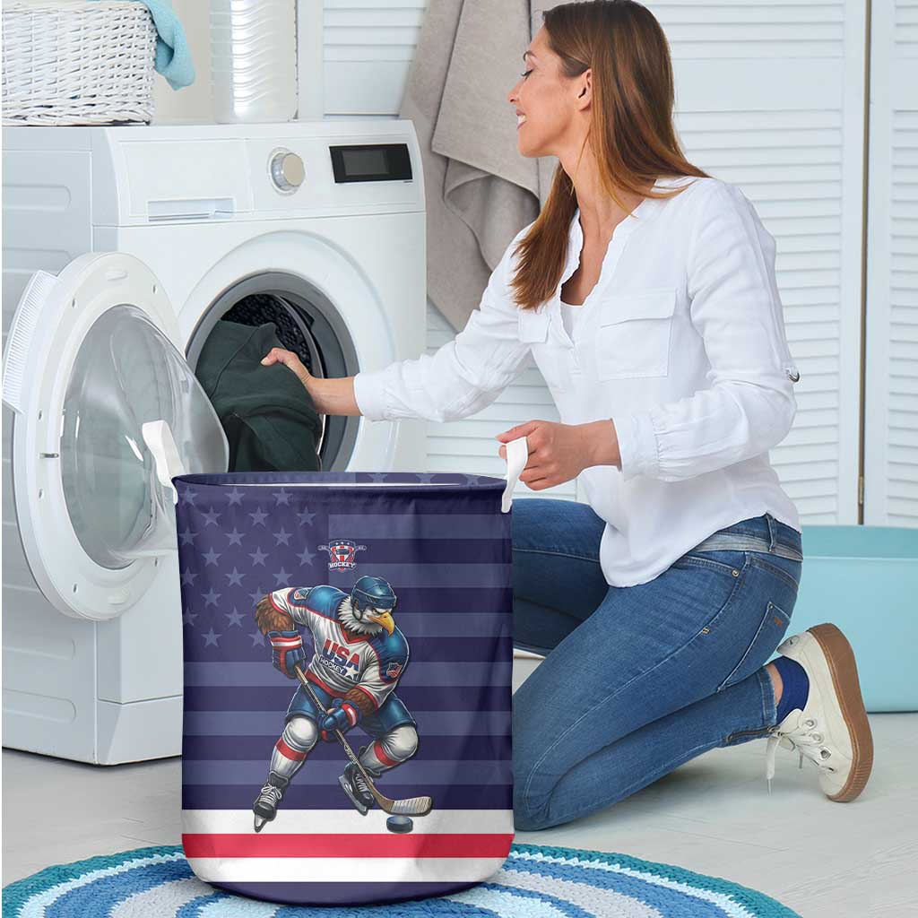 USA Ice Hockey Laundry Basket United States Eagle Mascot Style