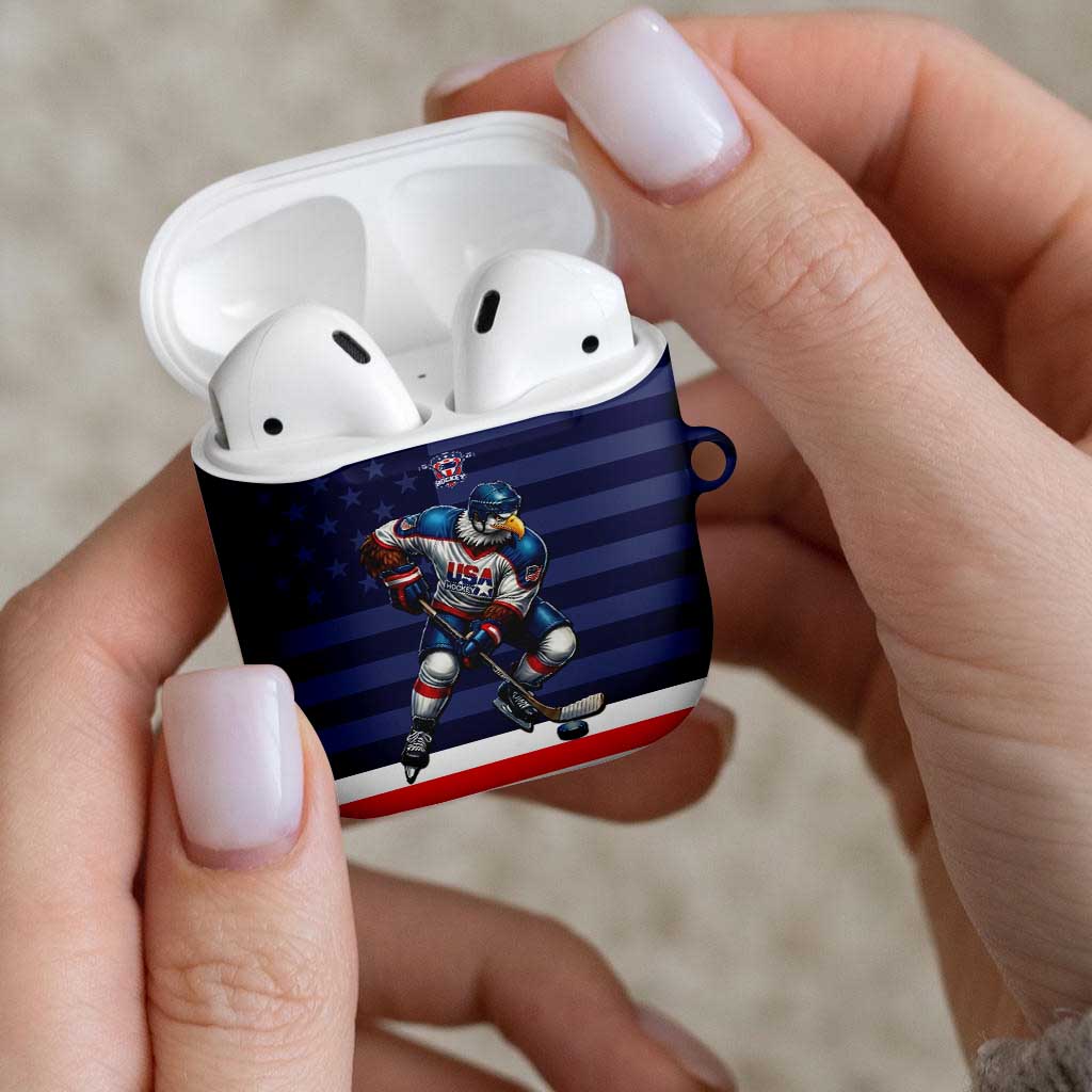 USA Ice Hockey AirPods Case United States Eagle Mascot Style