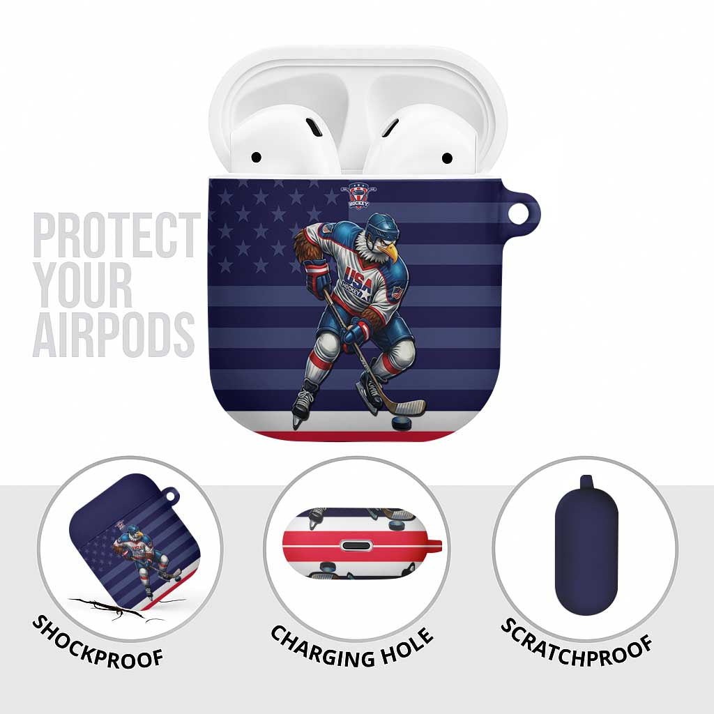 USA Ice Hockey AirPods Case United States Eagle Mascot Style
