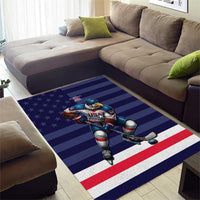 USA Ice Hockey Area Rug United States Eagle Mascot Style