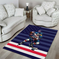 USA Ice Hockey Area Rug United States Eagle Mascot Style