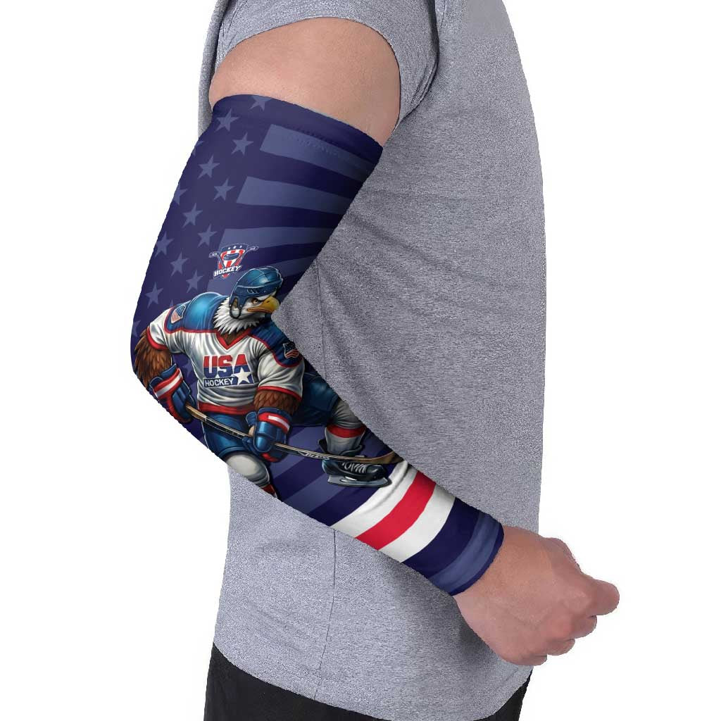 Custom USA Ice Hockey Arm Sleeves United States Eagle Mascot Style