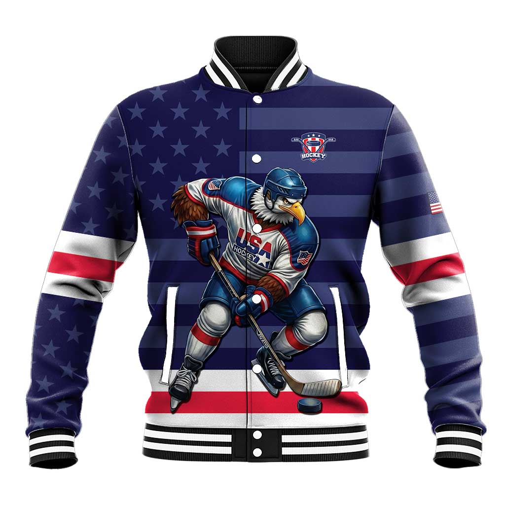 Custom USA Ice Hockey Baseball Jacket United States Eagle Mascot Style