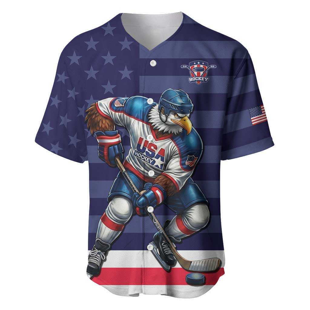 Custom USA Ice Hockey Baseball Jersey United States Eagle Mascot Style