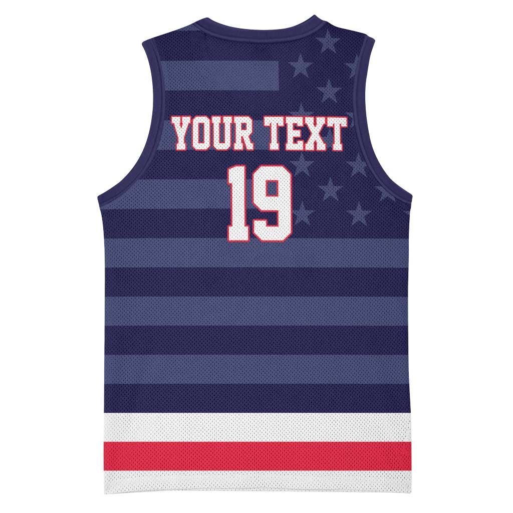 Custom USA Ice Hockey Basketball Jersey United States Eagle Mascot Style
