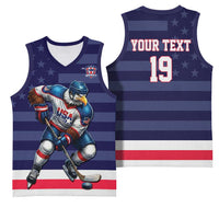 Custom USA Ice Hockey Basketball Jersey United States Eagle Mascot Style