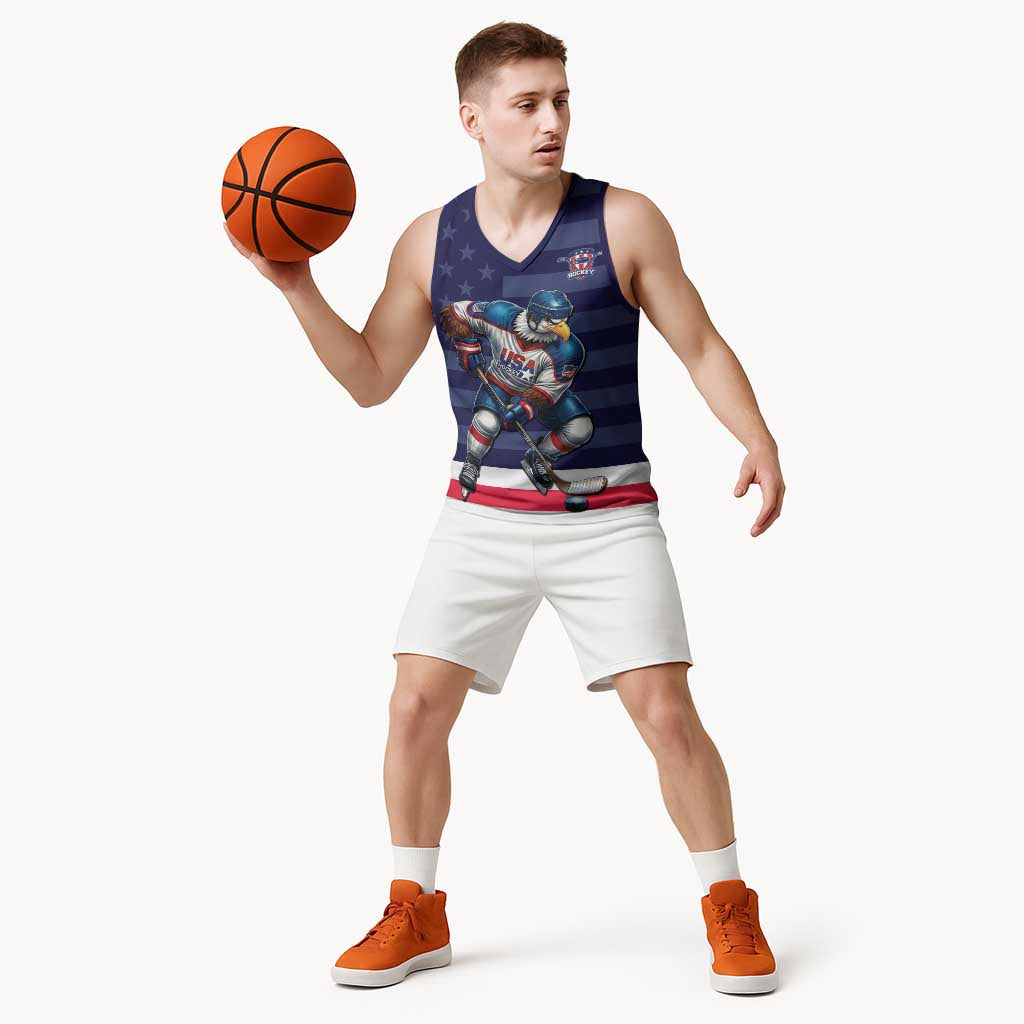 Custom USA Ice Hockey Basketball Jersey United States Eagle Mascot Style