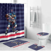USA Ice Hockey Bathroom Set United States Eagle Mascot Style