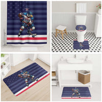 USA Ice Hockey Bathroom Set United States Eagle Mascot Style