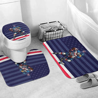 USA Ice Hockey Bathroom Set United States Eagle Mascot Style