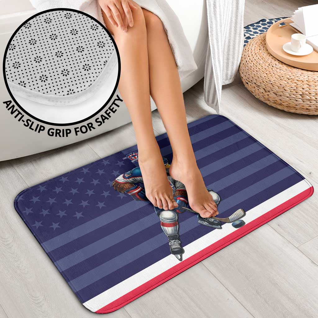USA Ice Hockey Bathroom Set United States Eagle Mascot Style