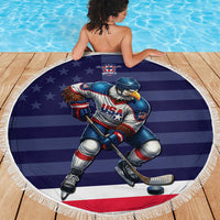 USA Ice Hockey Beach Blanket United States Eagle Mascot Style