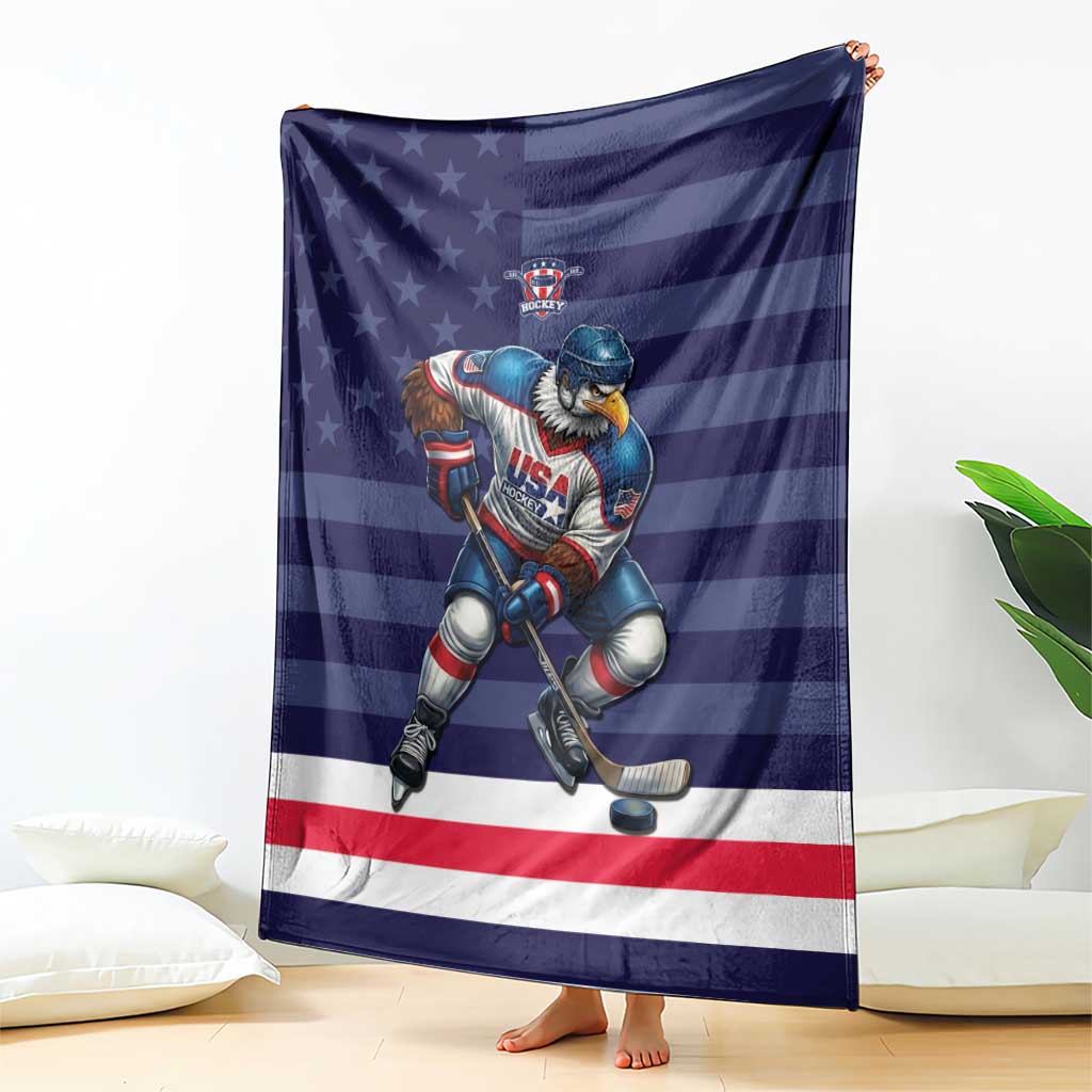USA Ice Hockey Blanket United States Eagle Mascot Style
