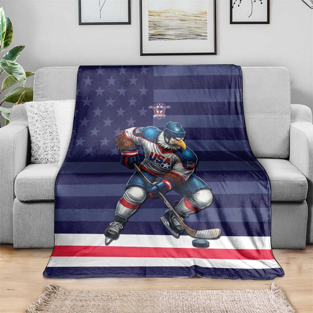 USA Ice Hockey Blanket United States Eagle Mascot Style