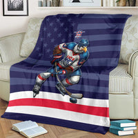 USA Ice Hockey Blanket United States Eagle Mascot Style