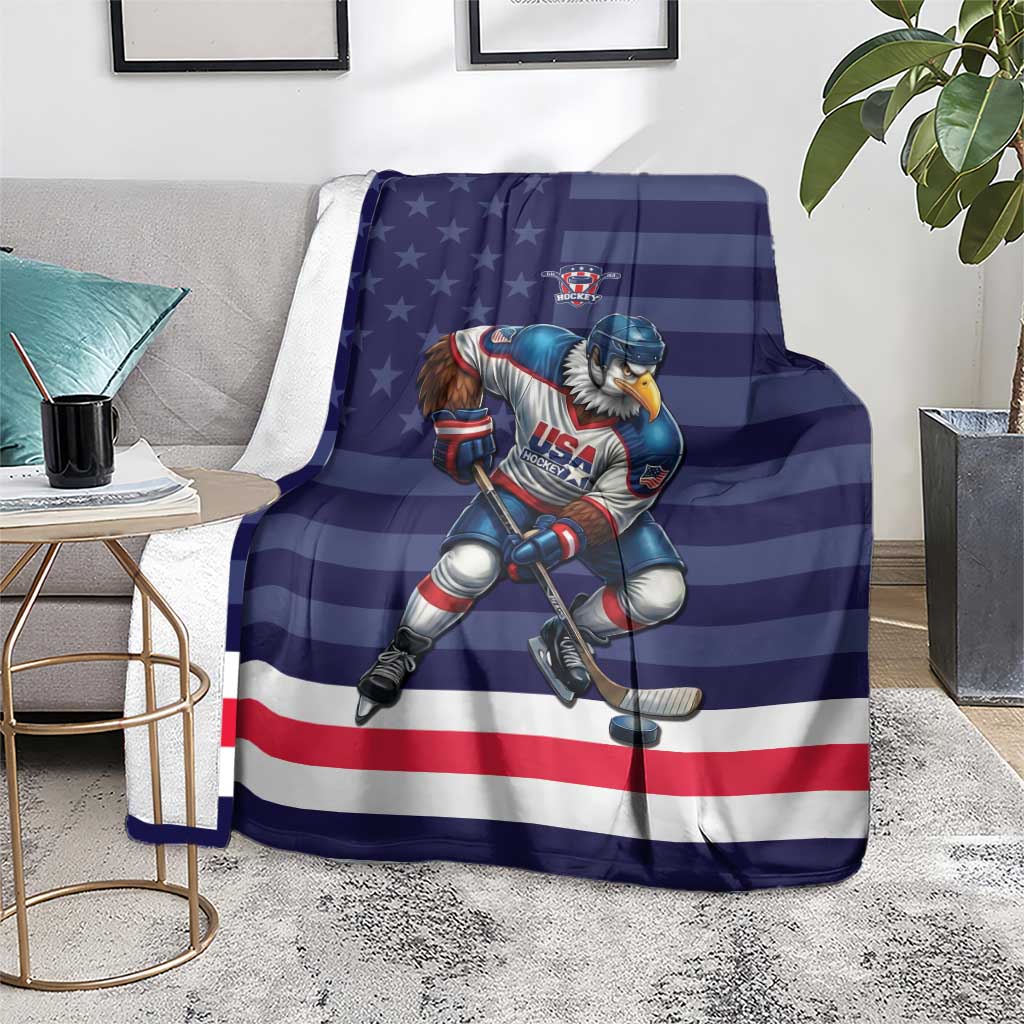 USA Ice Hockey Blanket United States Eagle Mascot Style